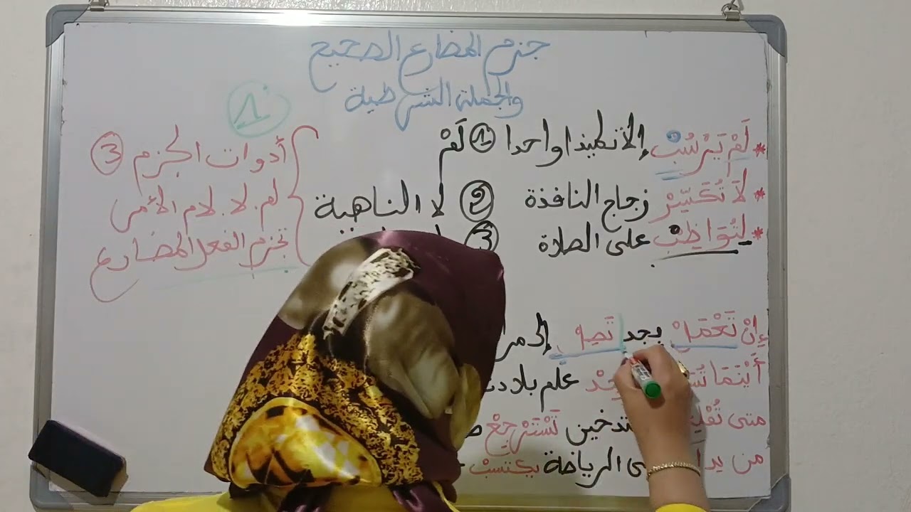 جزم الفعل المضارع الصحيح: أدوات الجزم،أدوات الشرط والجملة الشرطية -اللغة العربية للمستوى السادس-