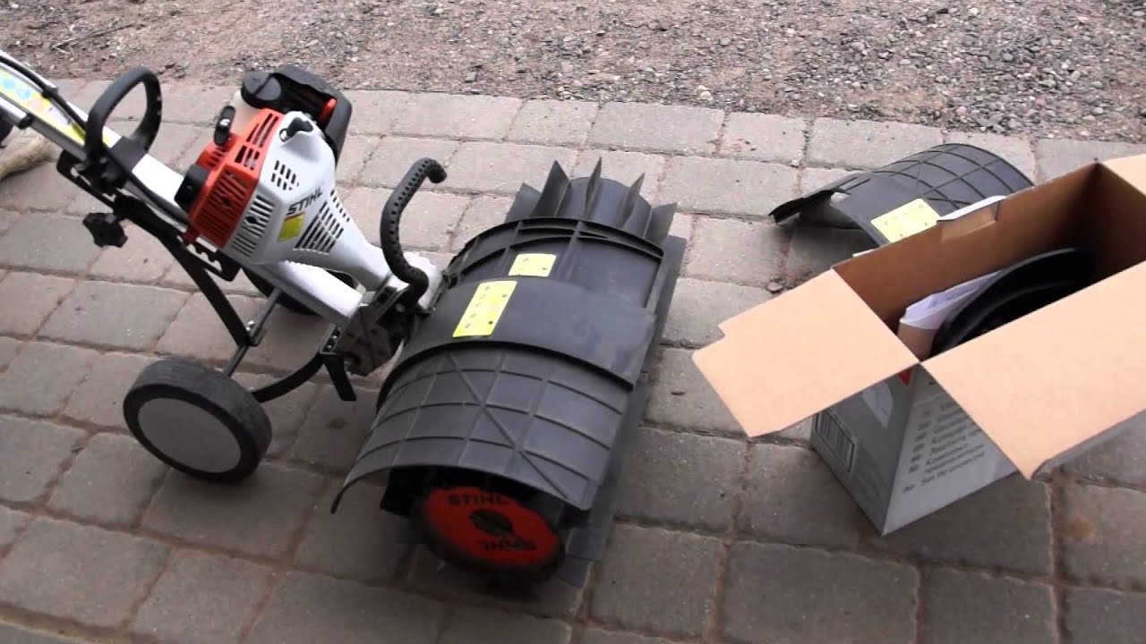 Наш культиватор Stihl Yard Boss с новой мощной подметальной машиной