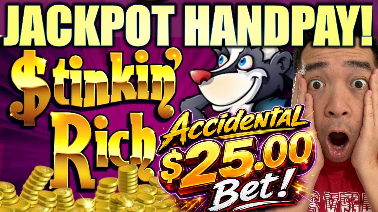 ★JACKPOT HANDPAY!★ ACCIDENTAL $25.00 BET!! MAX 35 SPINS + RETRIGGER! STINKIN RICH Slot Machine (IGT)