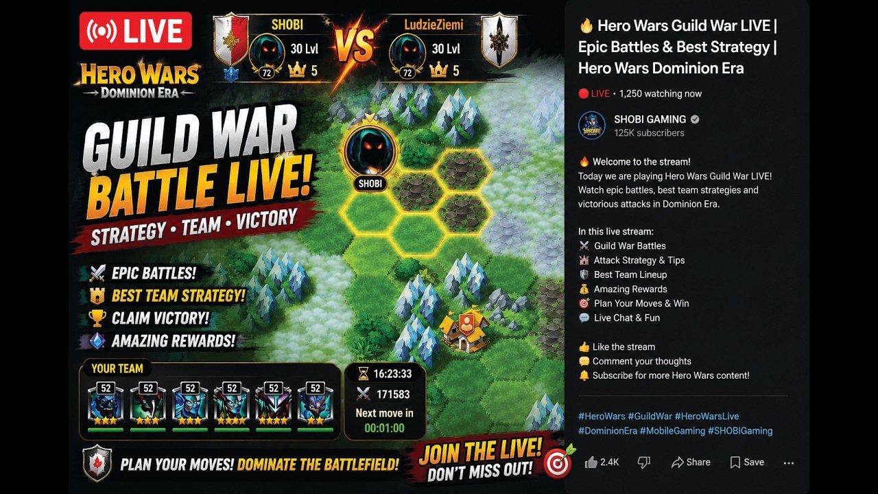 🔥 Hero Wars Guild War LIVE | Castle Battle & Best Attack Strategy | Dominion Era  #HeroWarsLive