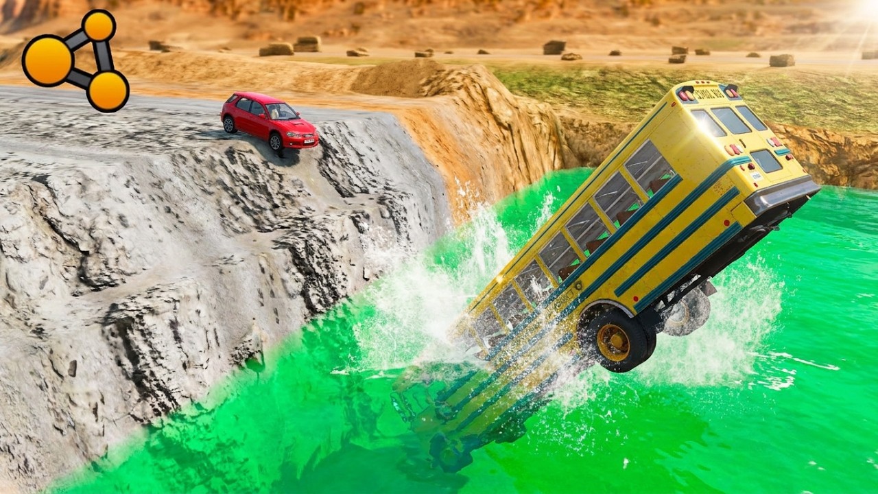 Cars vs Big Water Pit Challenge | BeamNG.drive Realistic Physics