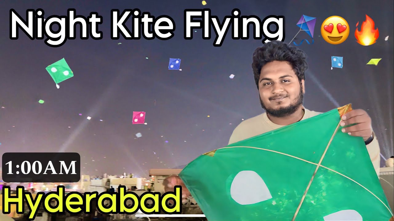 Hyderabad Begum Bazar Night Kite Festival 2024 | Kite Flying in the Night