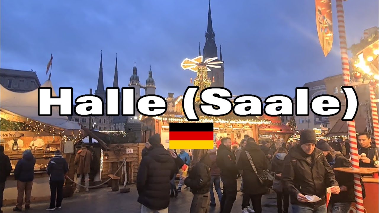 Halle (Saale) Germany 🇩🇪 Walking Tour, Evening Walk in Halle (Saale) City in Germany
