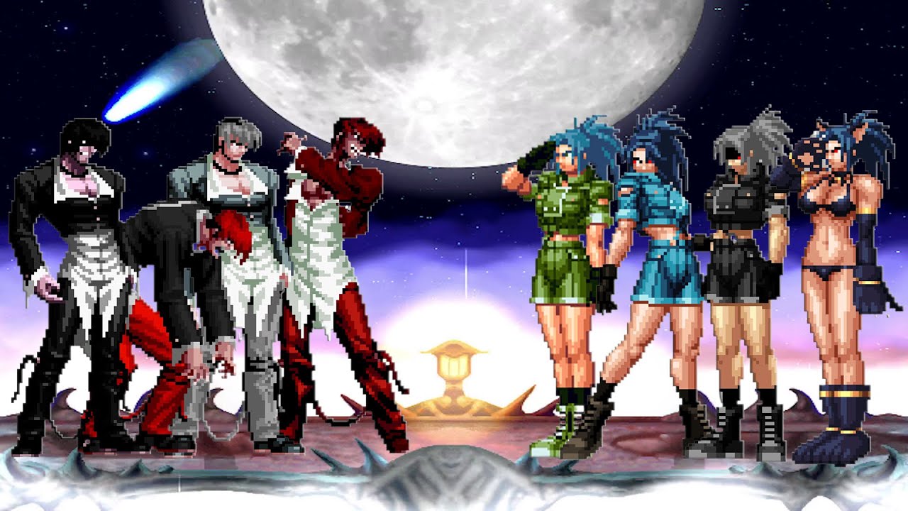 [KOF Mugen] Orochi Iori Team vs Leona Heidern Team