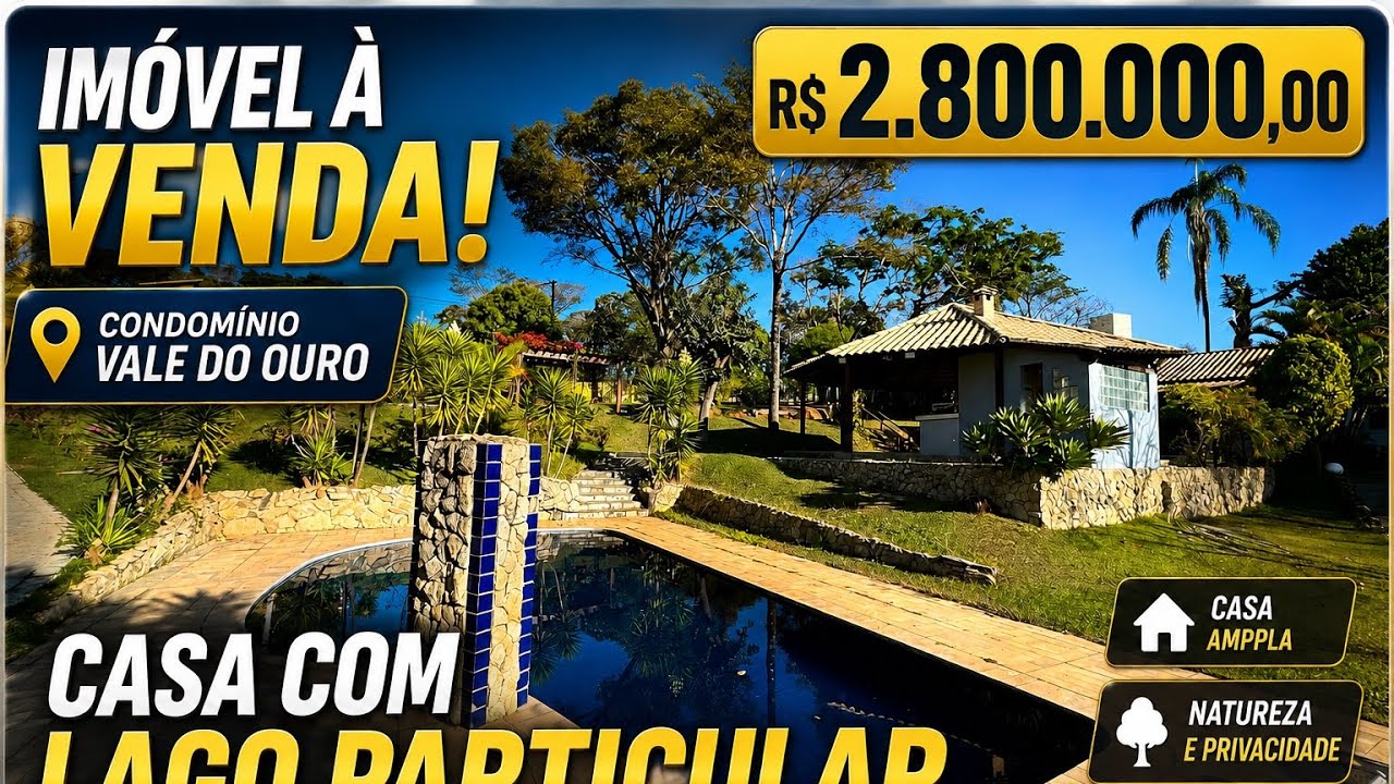 🚀 CASA DE ALTO PADRÃO DE R$ 2.500.000,00 NO VALE DO OURO COM LAGO EM RIBEIRÃO DAS NEVES