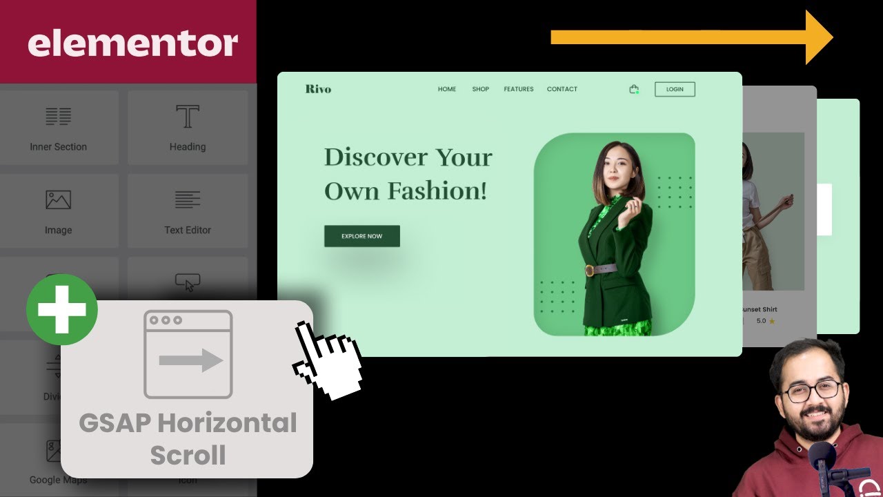 Elementor GSAP - Smooth Horizontal Scroll (NO PLUGIN)