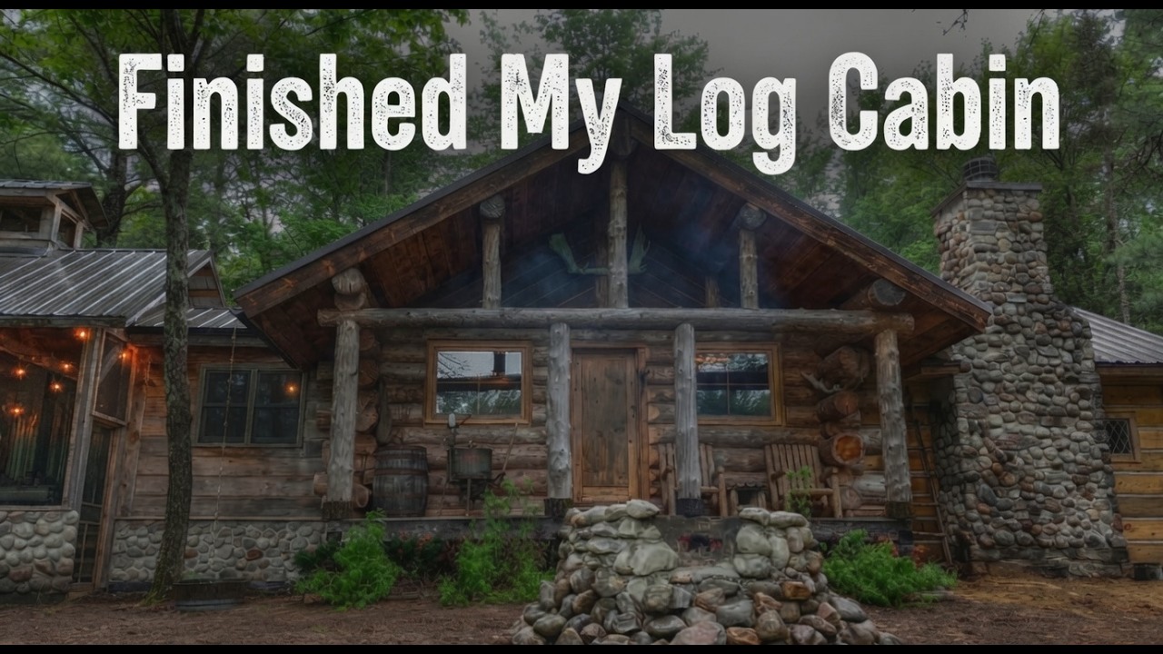 Off-Grid Log Cabin Exterior Reveal: The Last Finishing Touches