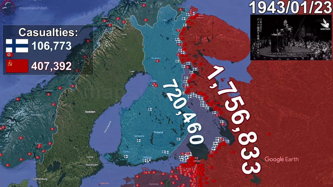 The Continuation War using Google Earth