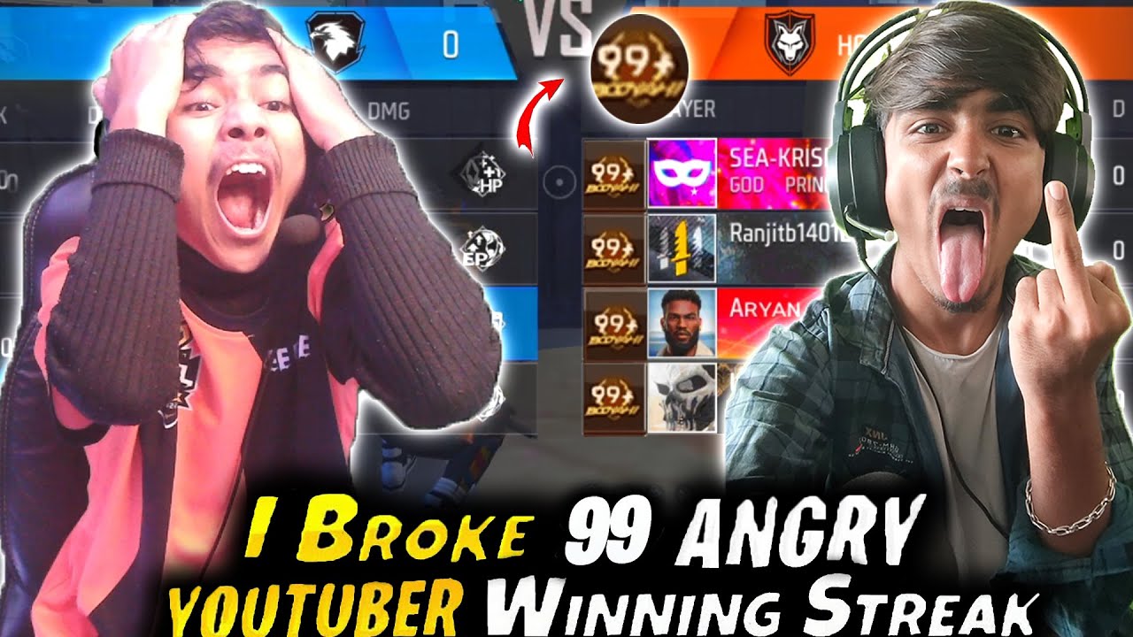 First Time Break 99 Winning Streak 😱Laka Gamer Vs Angry Youtuber 😡 गुस्सा हो गया ||