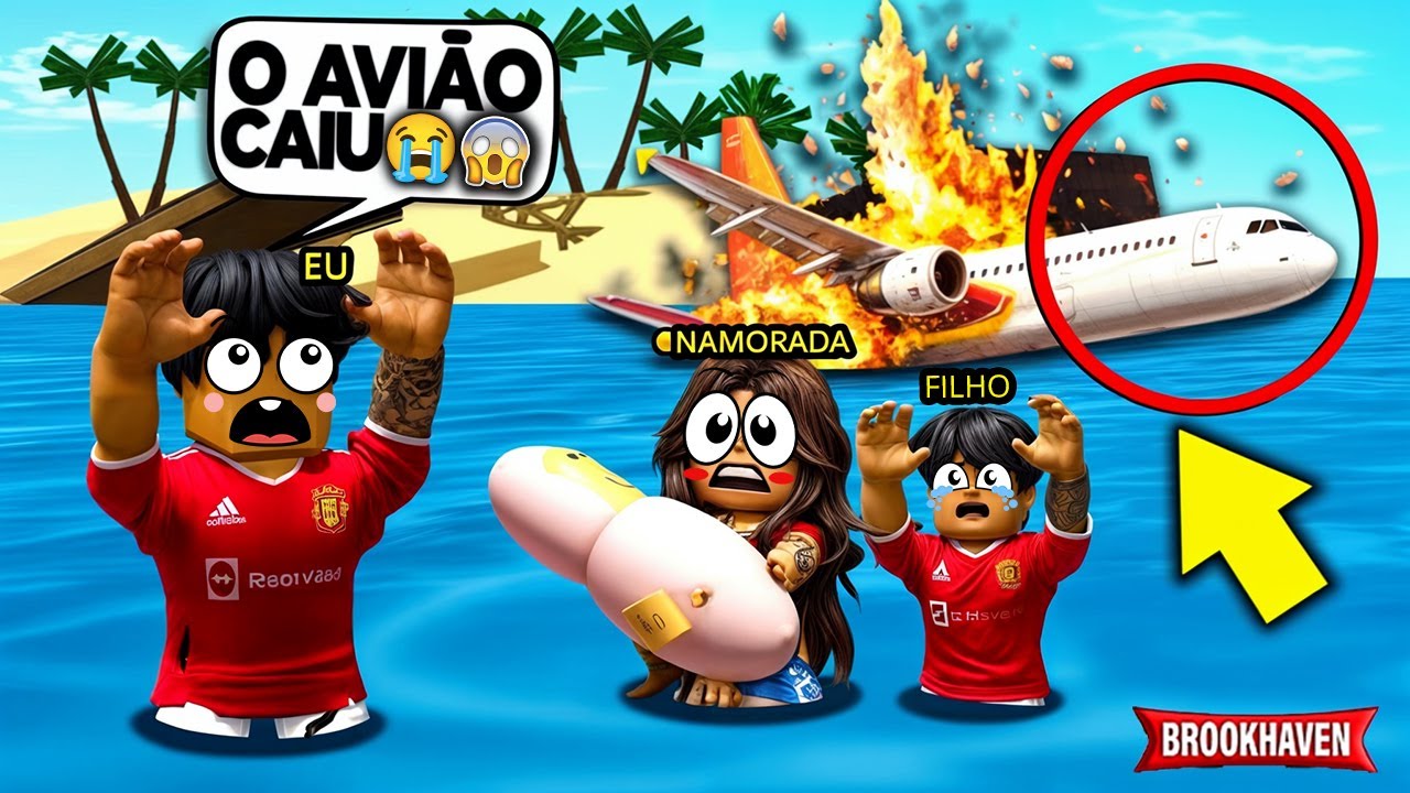 SOBREVIVEMOS a UMA QUEDA de AVIÃO no BROOKHAVEN RP Roblox