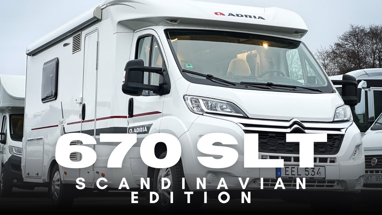 Adria Coral Axess 670 SLT Scandinavian Edition 2017 - Långbäddar + Badrum bak + Mycket förvaring 😍