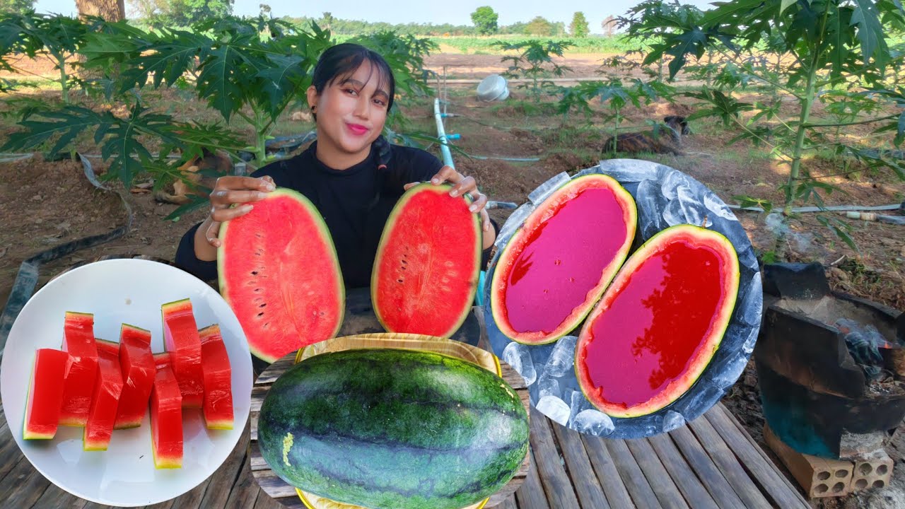 😋🍉How to make watermelon jelly#cooking #food #eating #delicious#streetfood  #vegetables #jelly 