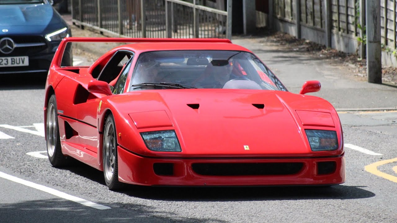 Supercars in Alderley Edge 2024 (Ferrari F40, 360CS x2, Aventador SV, SF90, GT2, Huracan STO…)
