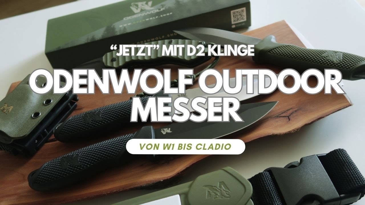 Odenwolf Outdoor Messer mit D2 Stahl, Gladio W1, W2 und W3