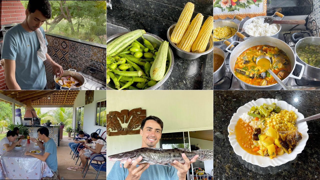Simplicidade de viver na roça!/ Peixe ao molho e mais outras delícias/ Meus tio vieram almoçar…