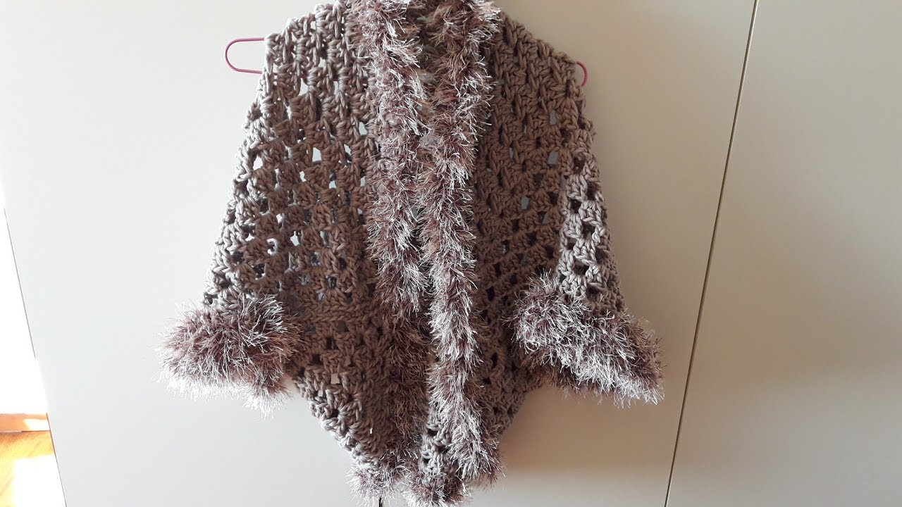 UNCINETTO - CROCHET : CARDIGAN COCOON CON PELLICCIA
