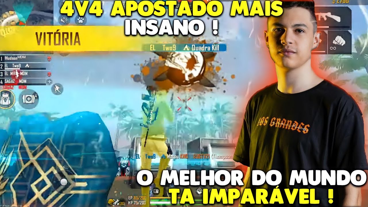 TWO9 DEU SHOW - LEVOU OS 4 SÓ SATISFATÓRIO E SEU SQUAD FOI A LOUCURA NESSE - 4v4 APOSTADO DISPUTADO!