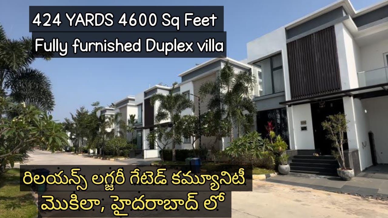 || Fully furnished || 424 sq yards Luxury duplex villa for sale in gated community,Hyderabad Mokila