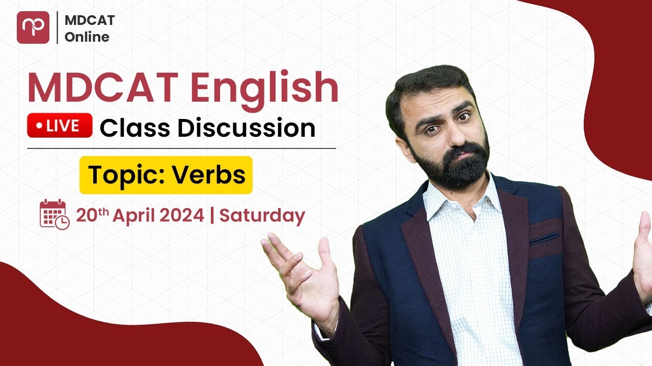 🔴English Live Lecture | Verbs | MDCAT English | with Sir Tanveer Ahmed | MDCAT Bridge Batch