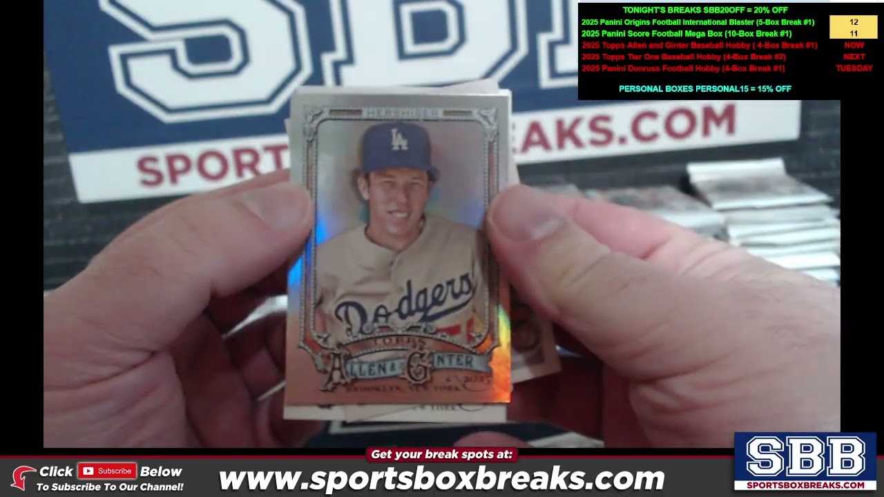2025 Topps Allen and Ginter Baseball Hobby (Choose Team - 4-Box Break #1)