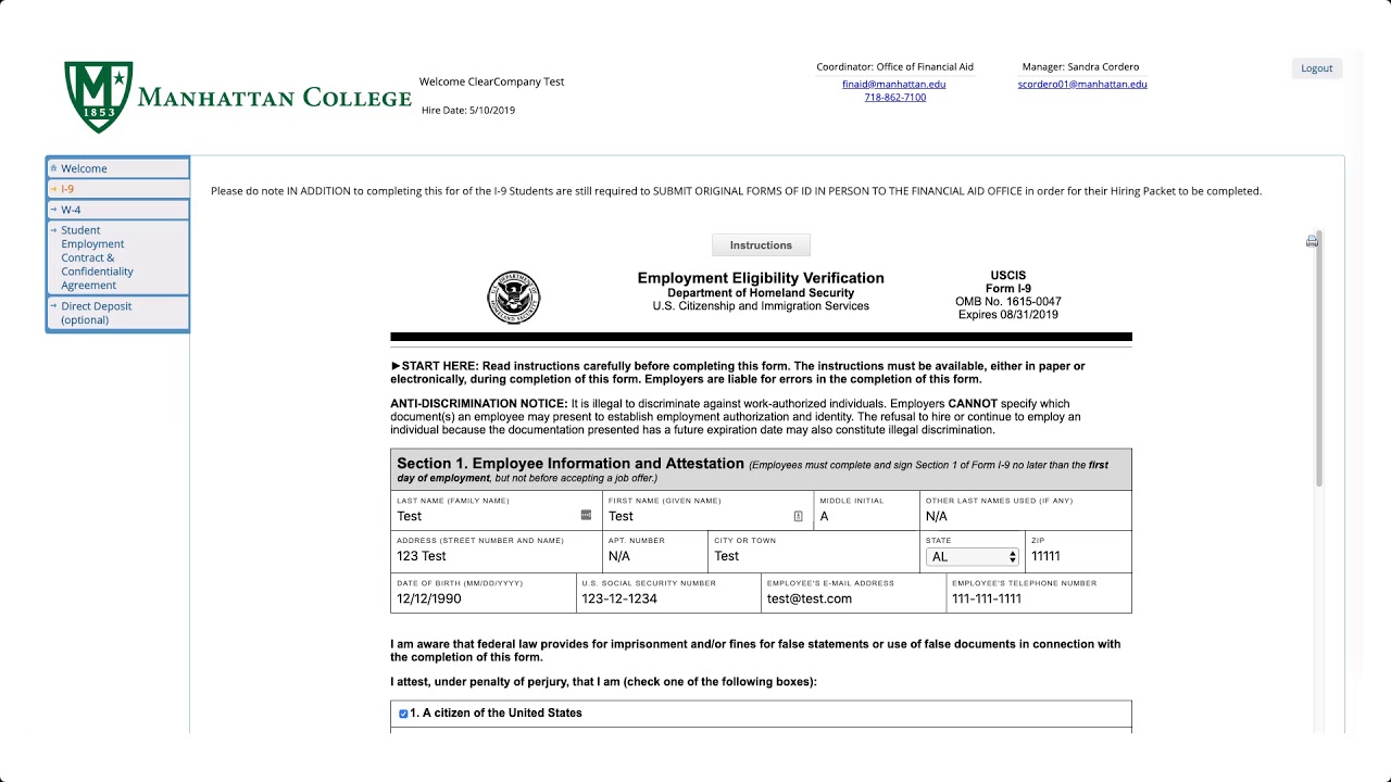 Financial Aid Onboarding Tutorial for New Student Employees