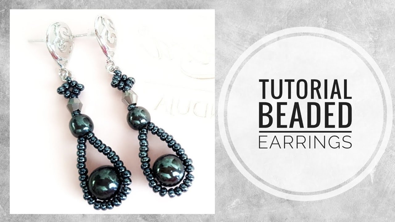 #МК - Серьги из бисера и гематитовых бусин | Earrings from beads and hematite beads