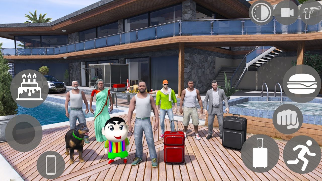 Franklin Celebrate Shinchan Birthday in Gta 5 in Indian Bike Driving 3D 