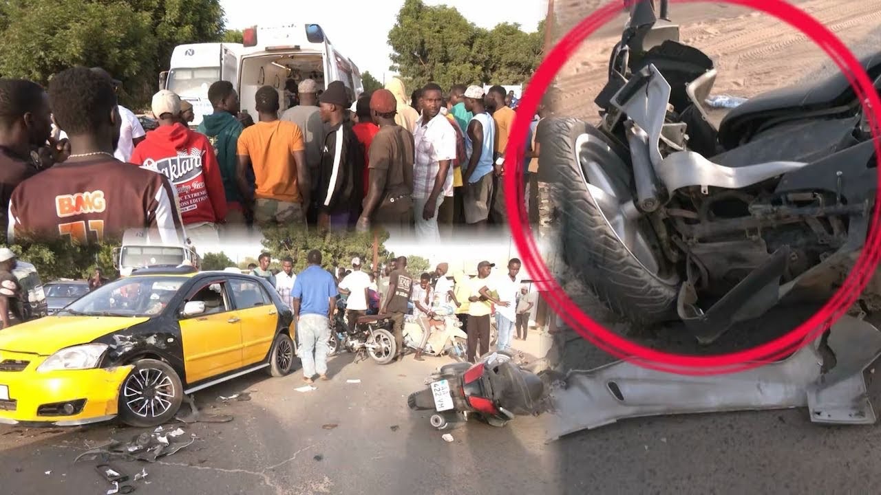 URGENT A THIES ACCIDENT ENTRE UN  SCOOTER ET UN TAXI AU CROISEMENT KEUR SAYIB NDOYE ; UNE DES VICT;;