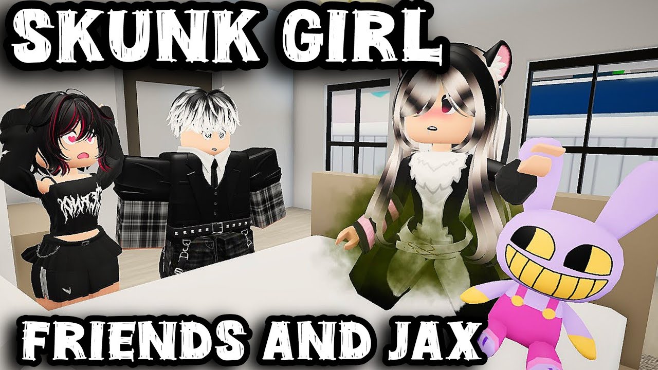 Roblox skunk girl with friends and Jax #roblox #funny #animation #fart #farting