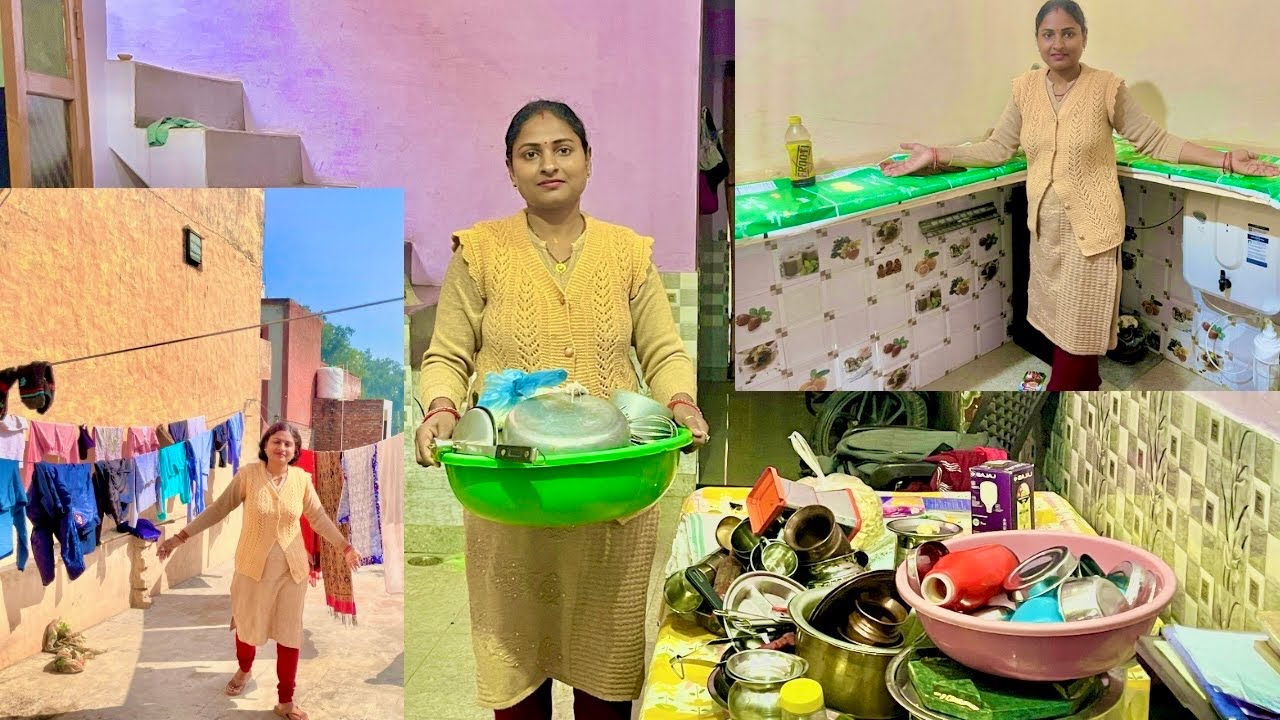 Finally kitchen का भी नंबर आगया॥पूरी रसोईं चमका दी॥shiv shakti channel 12!#daillyvlogger #dailyvlog 