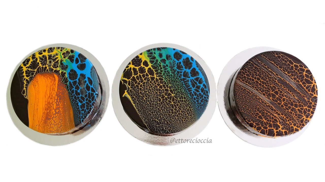 Glaseado Espejo de Chocolate Negro y Efecto Spider - Dark Chocolate Mirror Glaze and Spider Effect