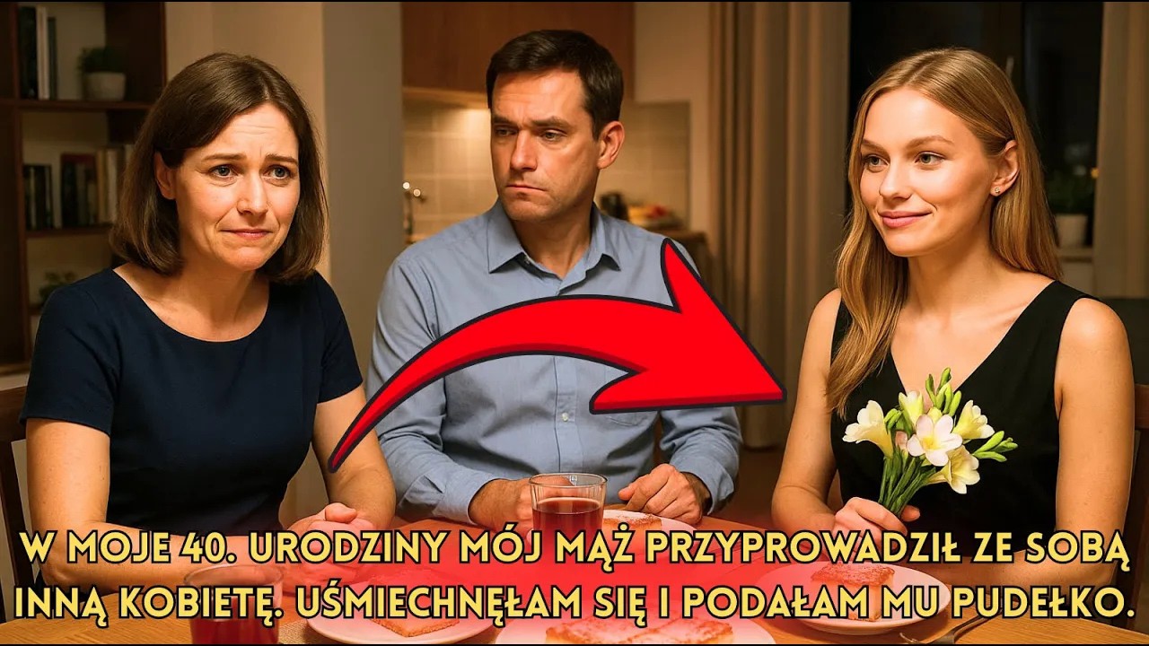 W moje 40. urodziny mój mąż przyprowadził ze sobą inną kobietę.Uśmiechnęłam się i podałam mu pudełko