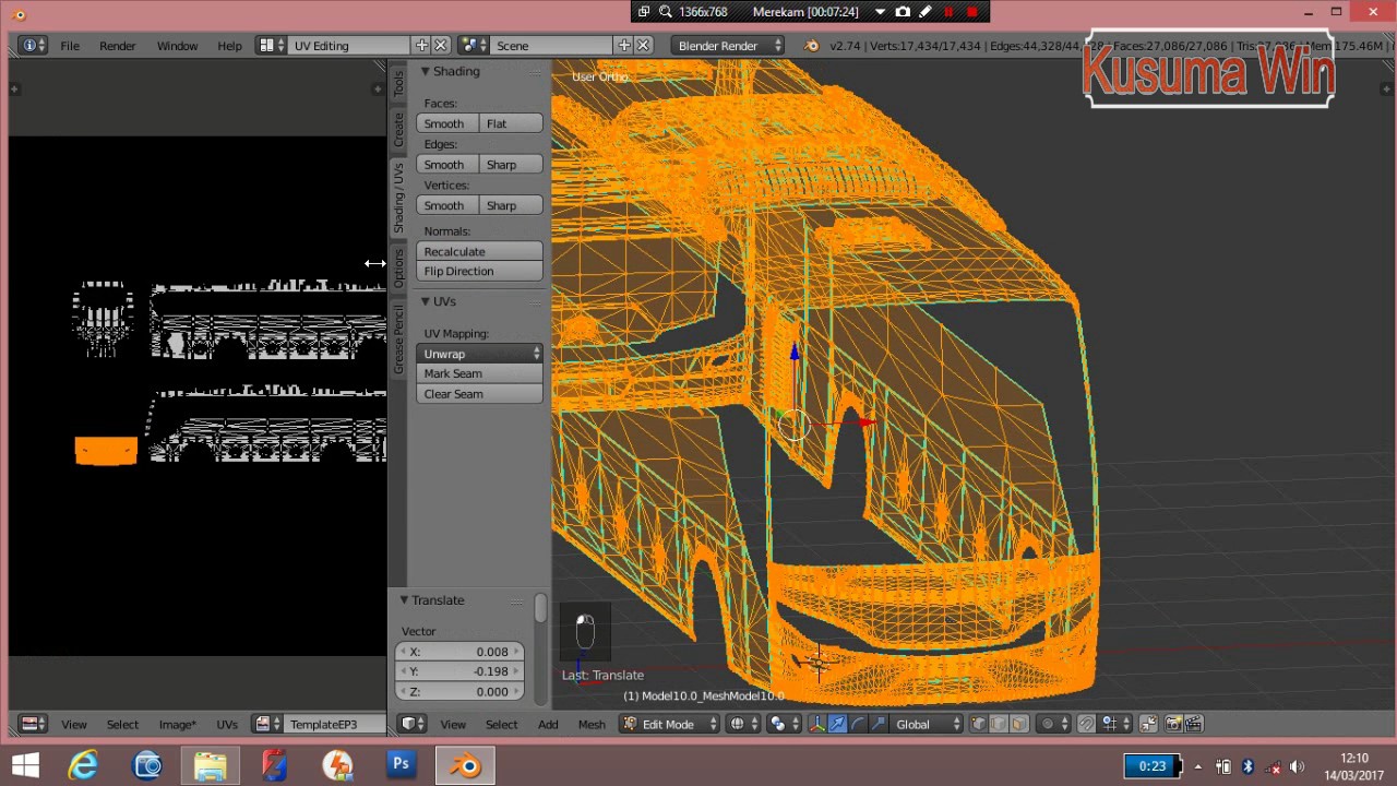Tutorial Uvi map/template dengan cepat menggunakan Blender |Euro truck simulator2