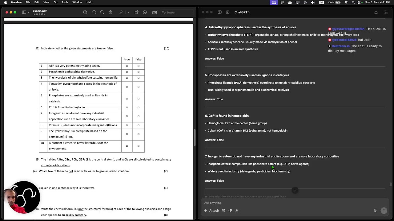 [Day 261] Inorganic Chemistry Question Papers | Exam Practice | 1 Viewer = Undertale