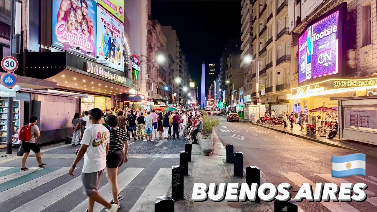 🇦🇷 BUENOS AIRES 4K | Obelisco (Time Square)Downtown Summer | Walking Tour | Argentina