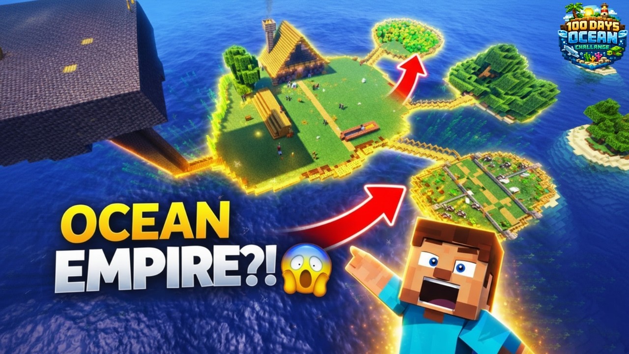 I Built an OCEAN EMPIRE in 100 Days Minecraft! (Day 81–90)