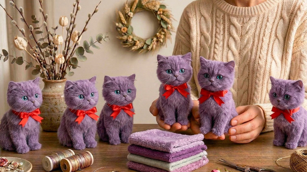 ¡Increíble IDEA! 💜 ¡Usando Solo Calcetines — Haz Esta Linda Muñeca de Gato! 🐈