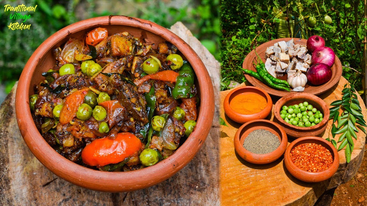 Yummy Wild Eggplant With Dried fish fry | ගමේ රසට තිබ්බටු මිශ්‍ර කරවල බැදුම | Healthy Village Foods