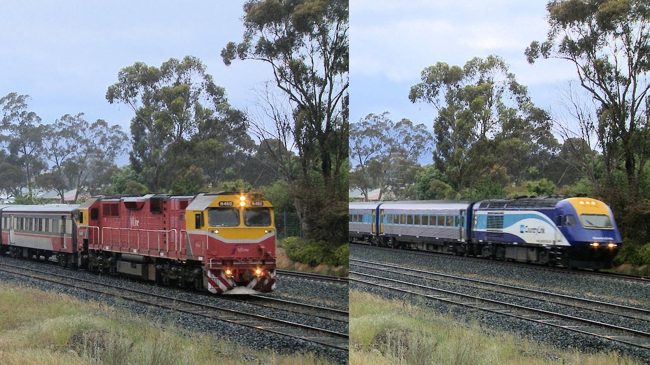 Vline & Countrylink Passenger Trains at Broadford (31/10/2013) - PoathTV Australian Railways