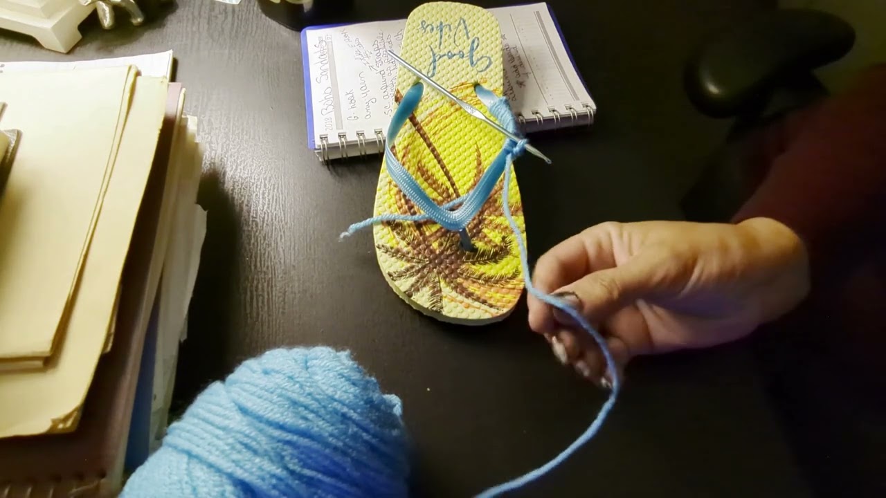 CROCHET - BOHIPPIAN SANDALS - DOLLAR TREE  FLIP FLOPS   Made with Clipchamp