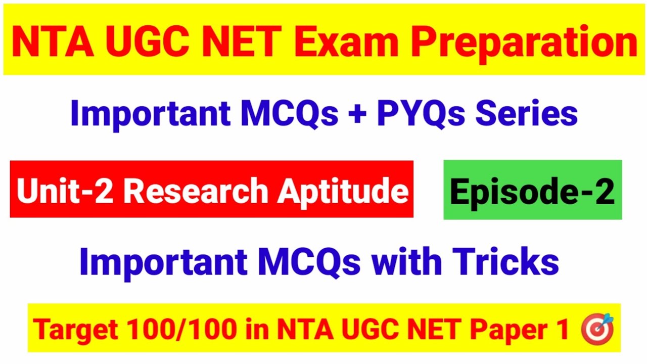 Episode 2 Important MCQs on Research Aptitude | Research Aptitude MCQs |UGC NET Paper 1 |UGC NET JRF
