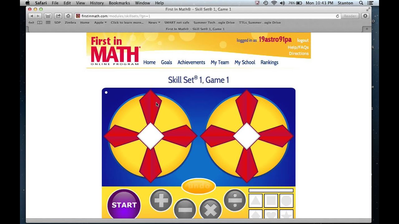 First in Math Skill Sets