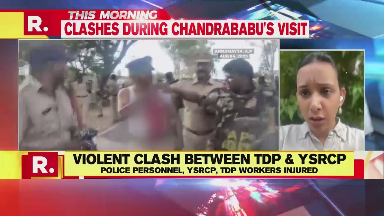 Violent clash between TDP & YSRCP before Chandrababu's visit