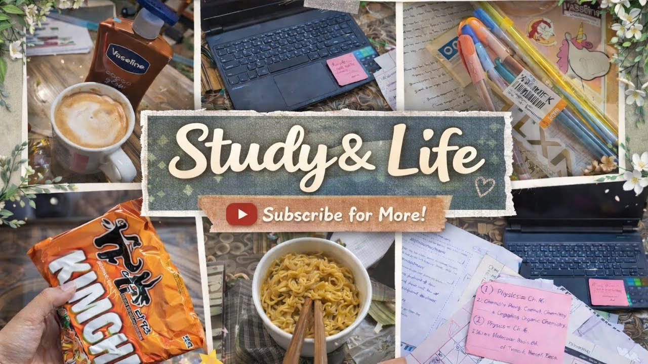 Indian asthetic study vlog ❤️🍒// 12th grader🌸🤍 preparation for boards 