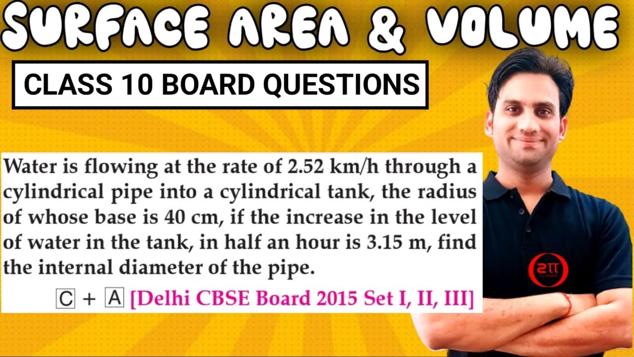Water is flowing at the rate of 2.52 km/h through a cylindrical pipe into a cylindrical tank, the
