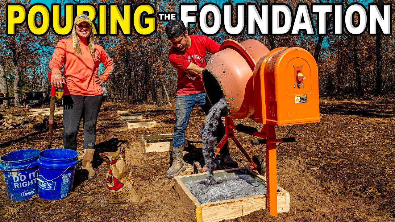 Pouring The FOUNDATION for our GRAIN SILO Tiny House / DIY Couple / Homestead