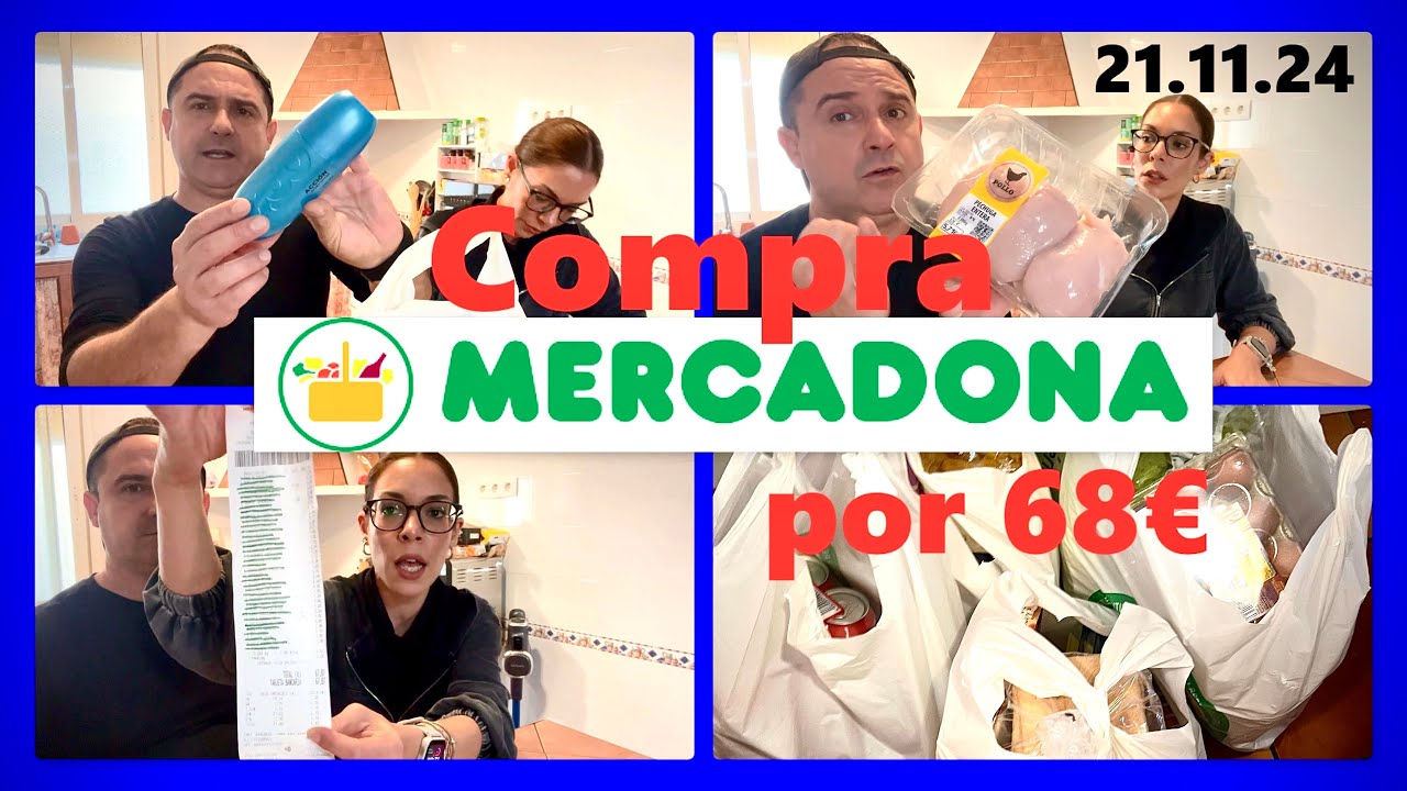 Compra MERCADONA POR 68€  🛒 + Cesta de la compra 💶 + Alimentación ..