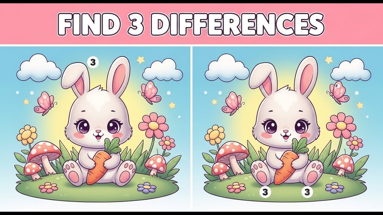Only 1% Can Spot All 3 Differences 😱 | Super Cute Bunny Challenge