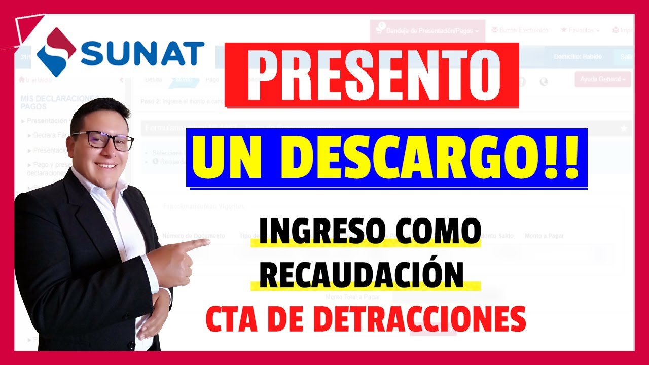 Realizar el DESCARGO de ingreso como RECAUDACION cta de Detracciones SUNAT 2023 - formulario 4702