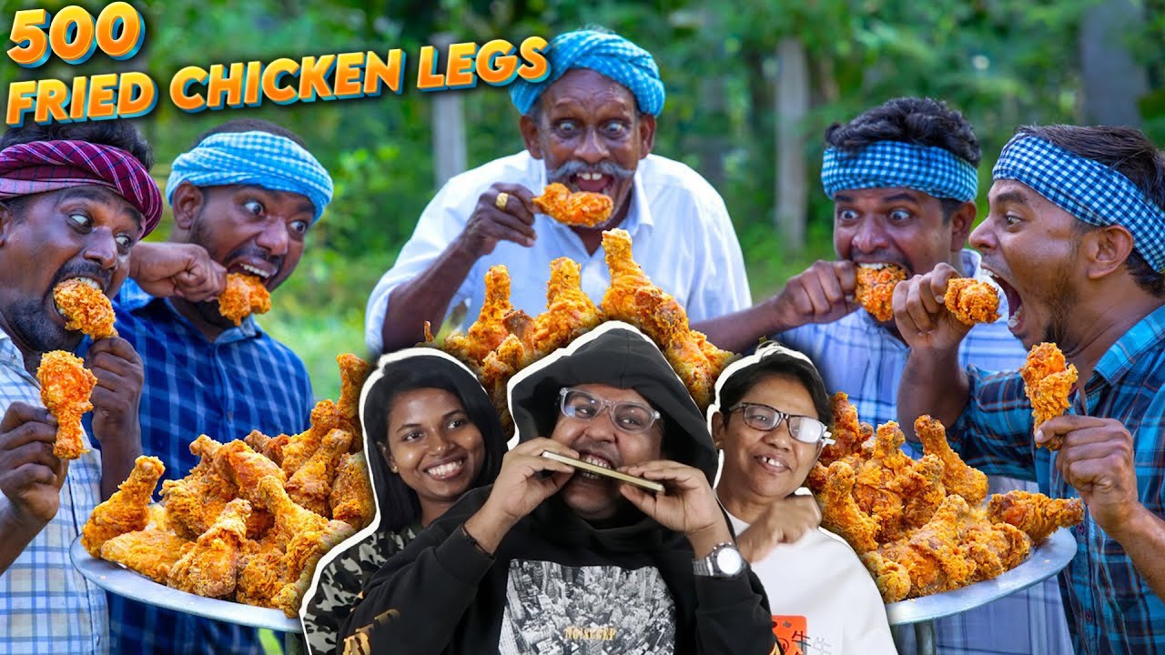 500 Crispy FRIED Chicken Legs😋  | Ramstk Family@VillageCookingChannel